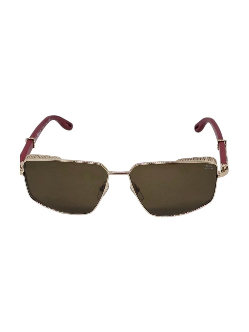 Porta Romana Gold Frame Sunglasses with Burgundy Temples